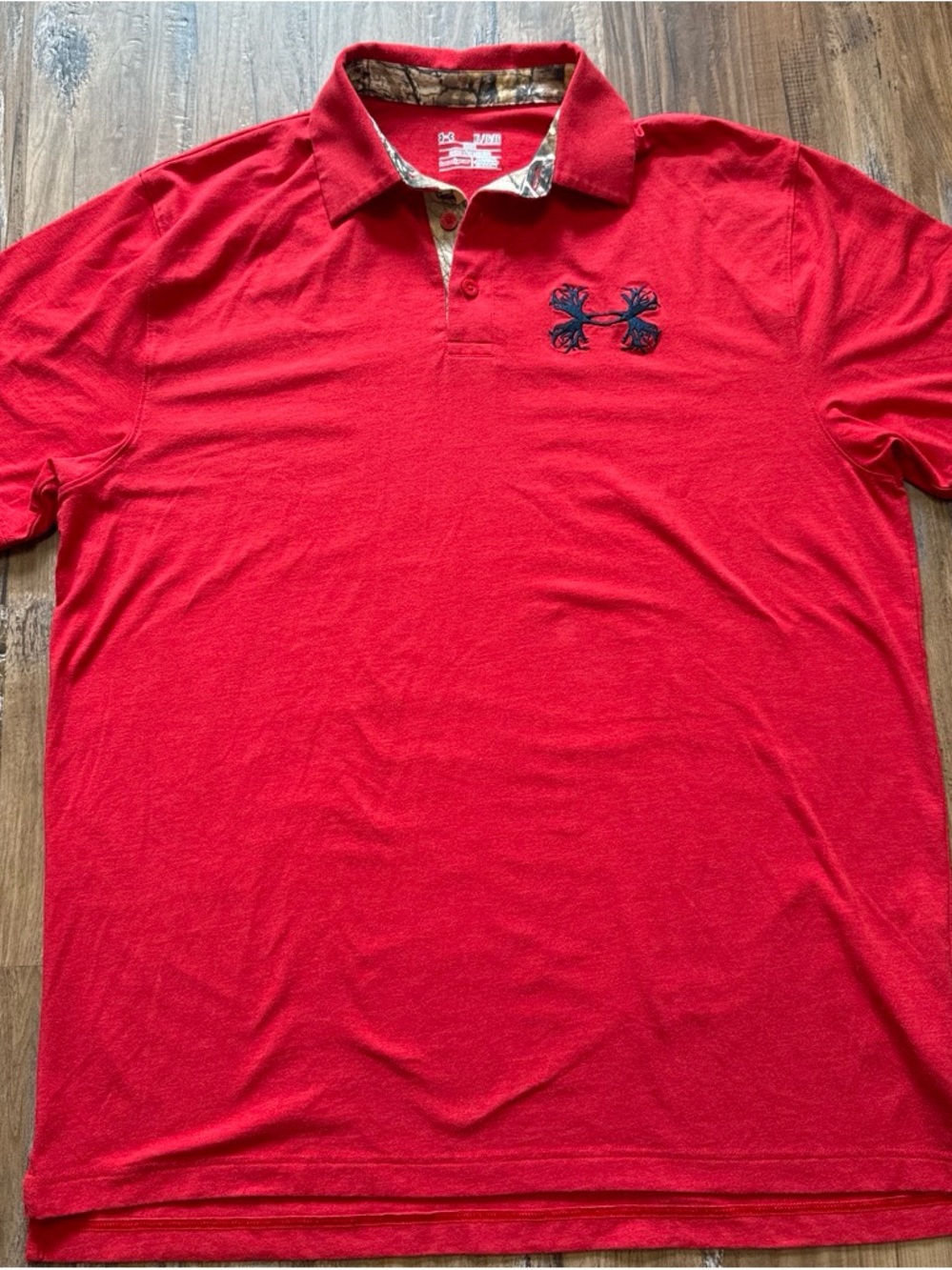 Red Men's Polo Shirt with Contrast Trim